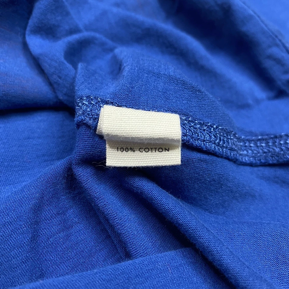 Gilly Hicks Juniors Top sz M Blue Long Sleeve V Neck Slim Stretch 1932 Graphic - Image 4 of 4