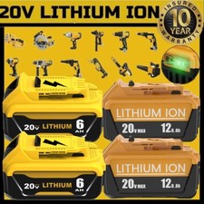 for DeWalt DCB210 20V MAX 12 Ah 10 Ah Li-Ion Battery 20 Volt DCB206 Replacement
