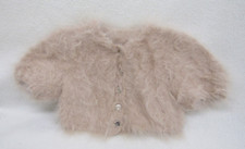 Vtg Angora Knitted Cardigan Sweater Child Baby Doll