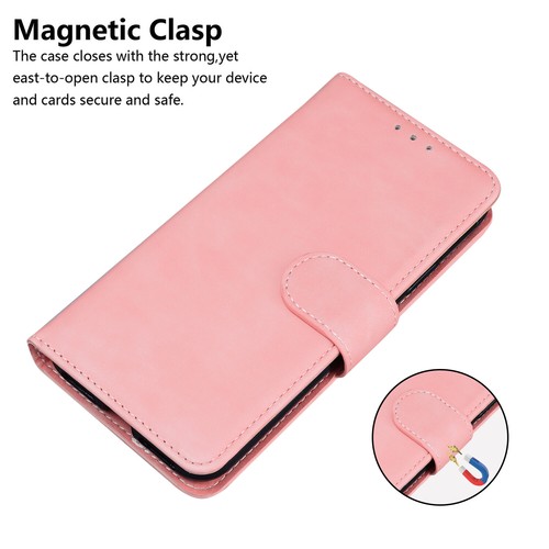 For iPhone 11 12 13 14 Pro Max XS 7 8 X Solid Color Wallet Flip Stand Phone Case - Picture 2 of 11
