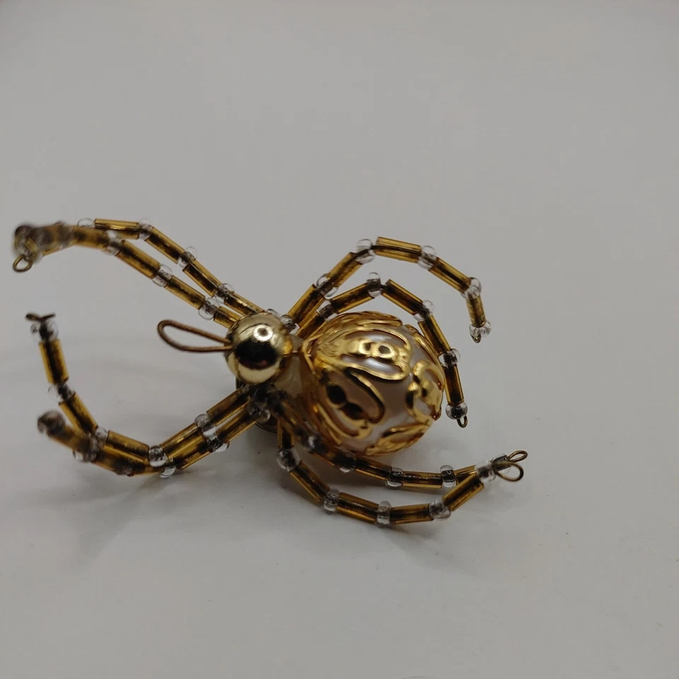 VTG Tie Tack Gold- Tone Spider IMITATION Pearl - Image 3 of 4