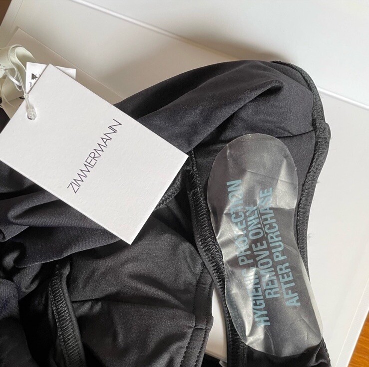 Edie Frill Bandeau ZIMMERMANN one-piece swimsuit black Size 0 NWT