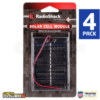 4 X RadioShack 6v 50mah 0.3w Solar Cell Energy Module Wire Leads Encap 277-1205