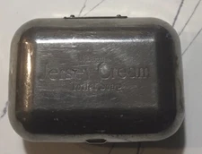 ANTIQUE WILLIAMS JERSEY CREAM TOILET SOAP TIN BOX EARLY 1900S CHROME