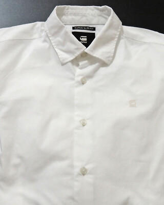 G-Star Herren Freizeit Hemd Größe S Dressed Super Slim Fit Shirt Stretch I835
