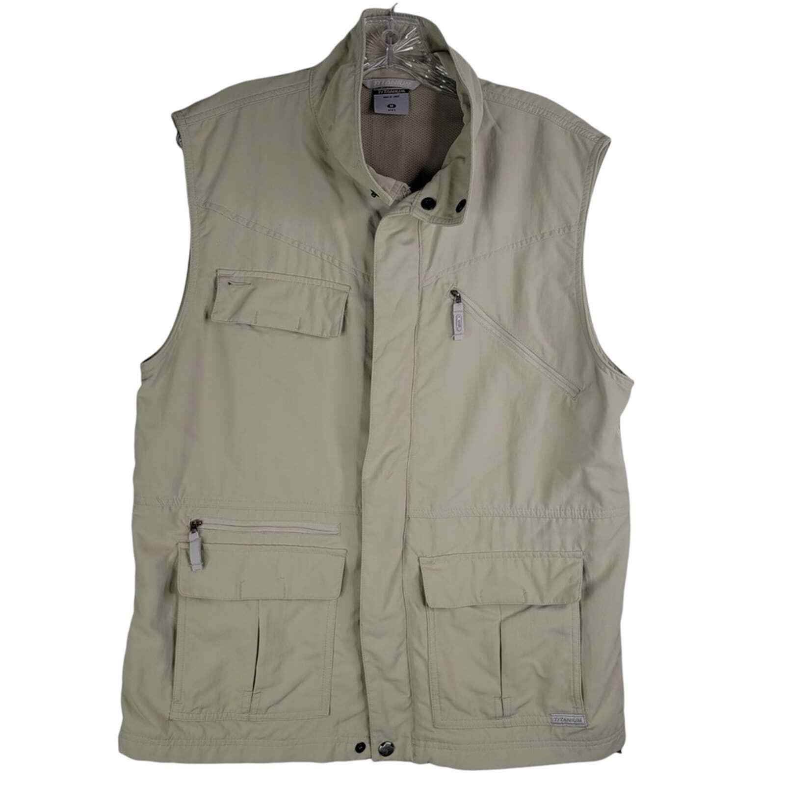 COLUMBIA Titanium Utility Fishing Vest Khaki Tan Mens… Gem