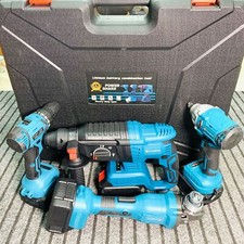 NEW Drill Impact Wrench Angle Grinder Tools with 4pcs Cordless Electric Hammer