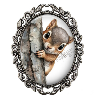 Whimsical Peeking Squirrel Decorative Brooch Wildlife Squirrel Lover Gift Pin