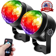 2Pcs Disco Luces LED Para Fiestas Luz Dj De Discoteca Bola Sonido Activado Nuevo