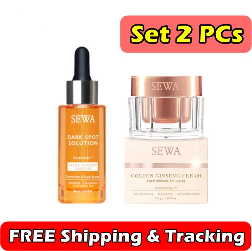 Set SEWA Dark Spot Solution Black Ginseng Serum &Sewa JT Golden Ginseng Cream 2X
