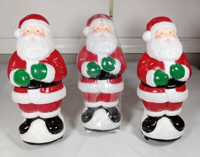 General Foam Toro Christmas Santa Clause Pathway Lights  Stakes 9'' Inch Set Of 3