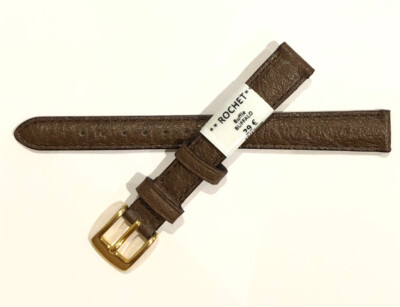 C469 BRACELET STRAP MONTRE ROCHET CUIR BUFFLE MARRON 12 MM