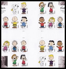 US 5726l-5726u 5726k Charles M Schulz imperf NDC cross gutter block 20 MNH 2022