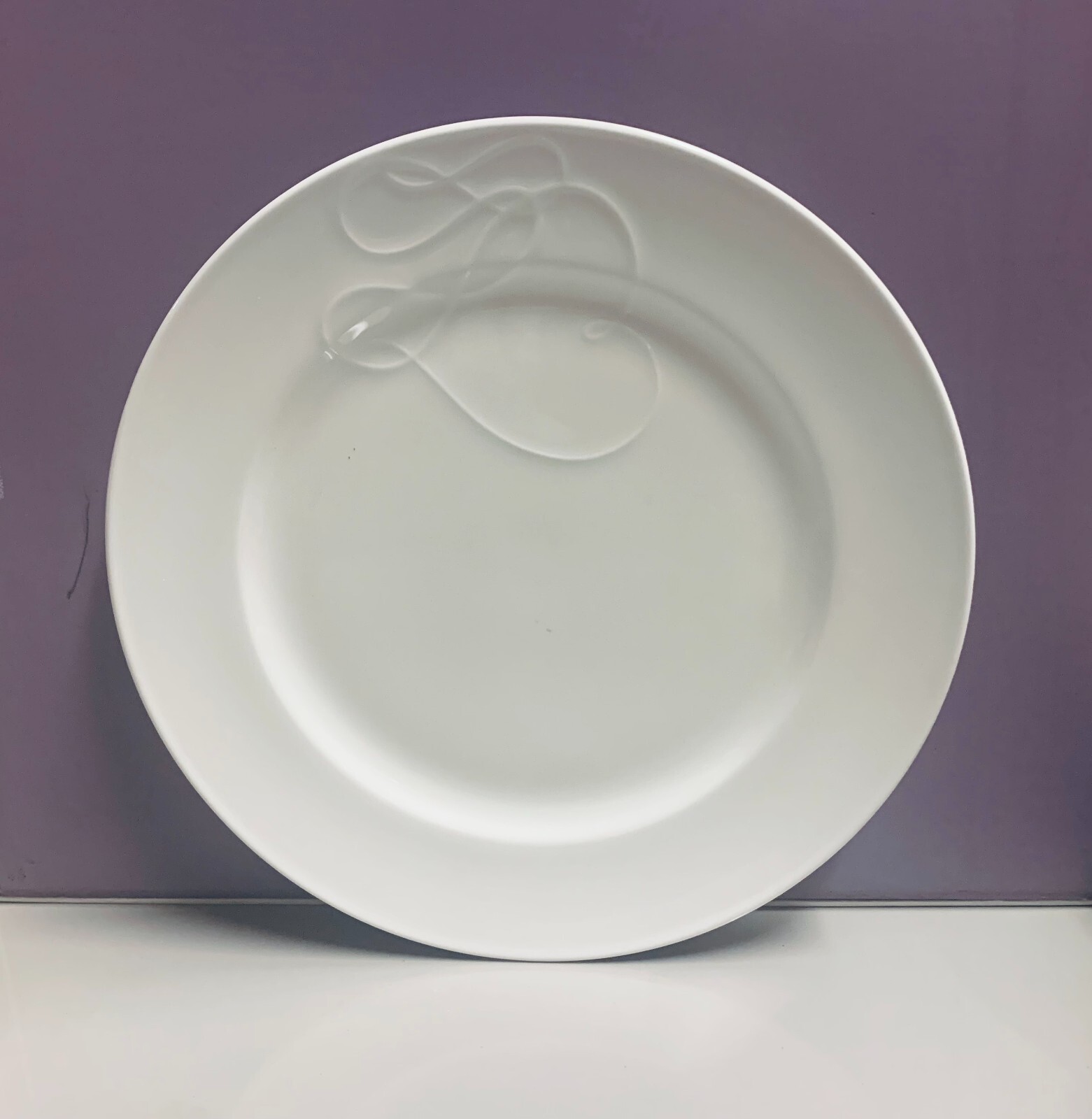 MIKASA LOVE STORY EMBOSSED WHITE BONE CHINA 5297266 PLATE BO