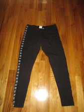Ladies Adidas Black Side Logo Workout Exercise Yoga Pants Size 8