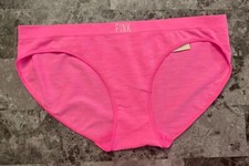 NWT VICTORIA'S SECRET PINK SMALL NEON MARLED STRIPE SEAMLESS RARE BIKINI PANTIES