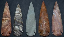 ** 5" Flint Spearhead Arrowhead Ohio Collection Project Point Knife Blade **