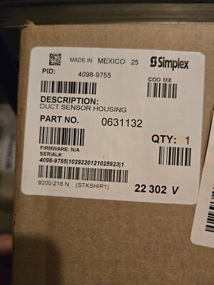 Simplex 4098-9755 Duct Sensor Housing