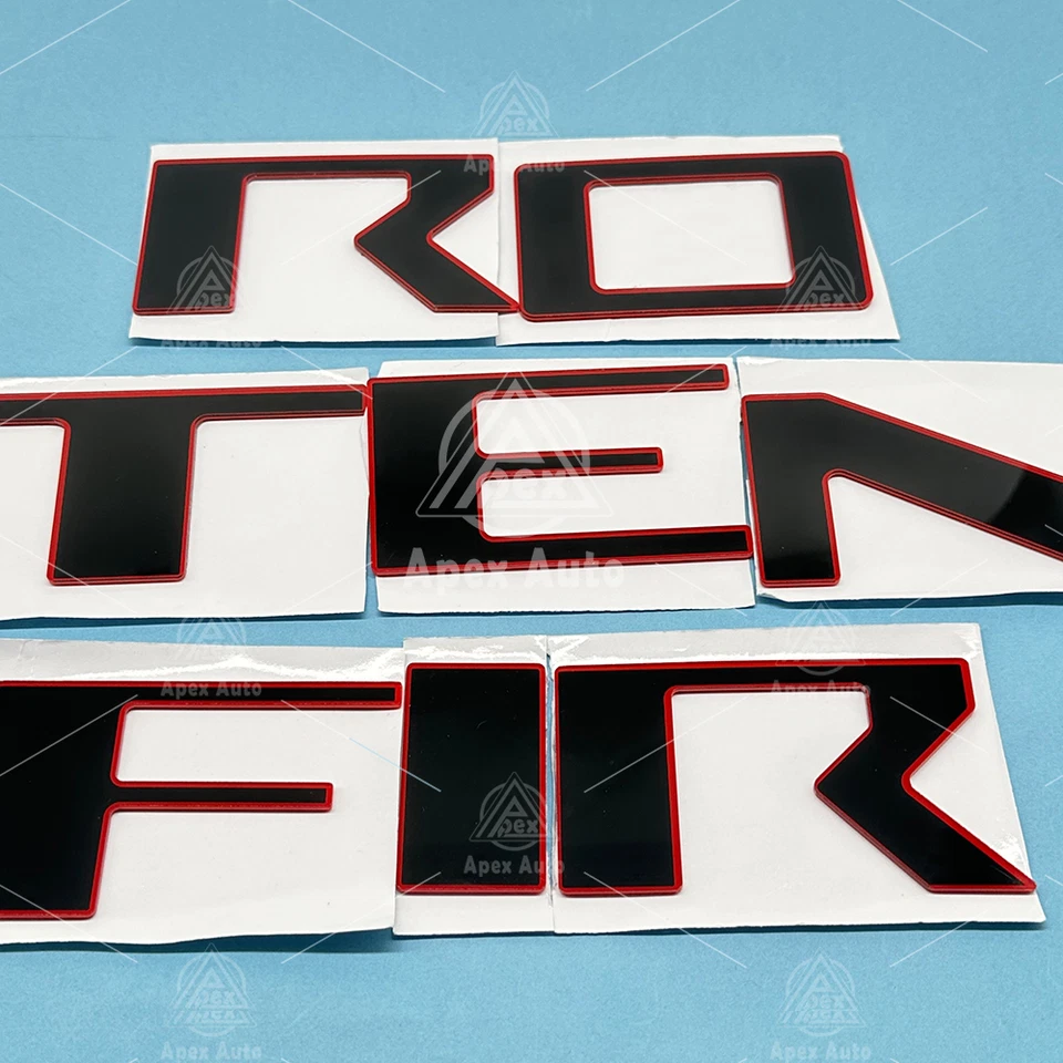 Black Red Outline Tailgate Inserts Letters Emblems For 2020-2024 Nissan Frontier Foto 3 de 4