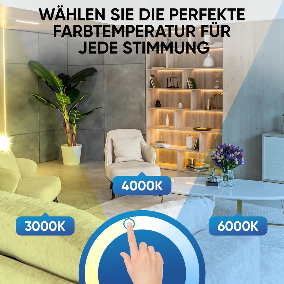 LED Deckenleuchte Dimmbar LED Panel CCT CRI90 Fernbedienung Flach Deckenpanel - Bild 2 von 4