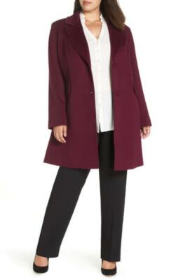 aubergine wool coat