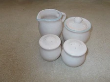 Pfaltzgraff  Creamer & Coverd Sugar bowl with Salt and Pepper shakers(SUNRISE)