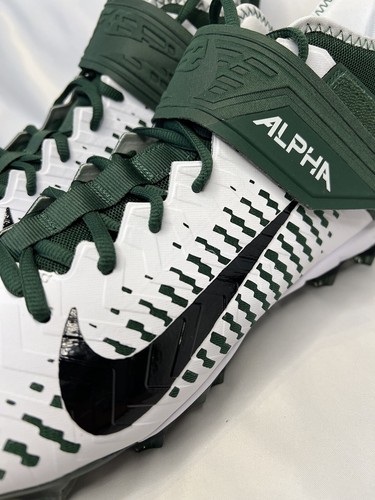 BRAND NEW Nike Alpha Menace Pro 2 Football Cleats White/Green Jets BV3945-107 - Picture 5 of 7