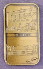 WWM-63B Columbus GA Coca Cola 1976 Bronze No Silver Bar 75th Anniversary Ingot