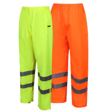 Image of Hi Vis Safety Over Trouser Breathable Waterproof Class 2 Work Wear Traega TBRT37
