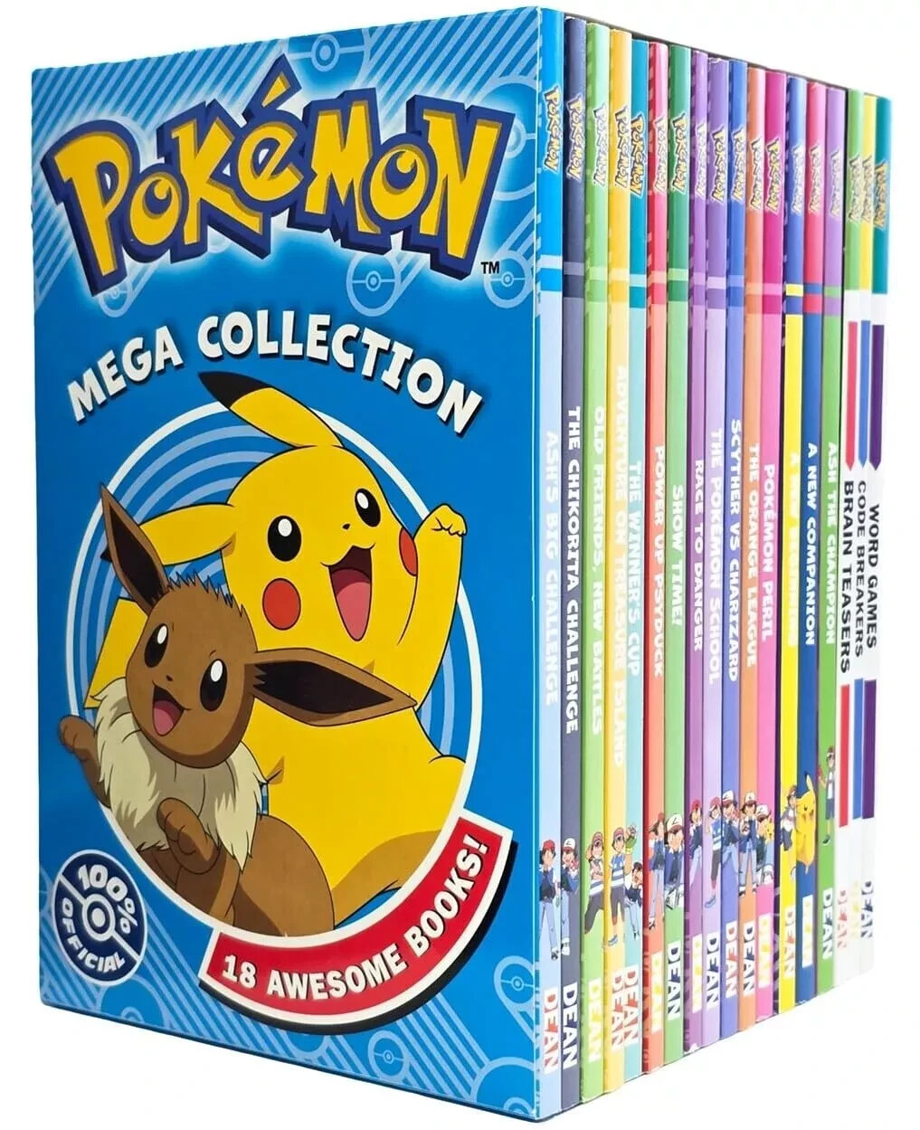 Pokemon Mega Collection 18 Books Box Set Word Games, Code Breakers, Brain Tease