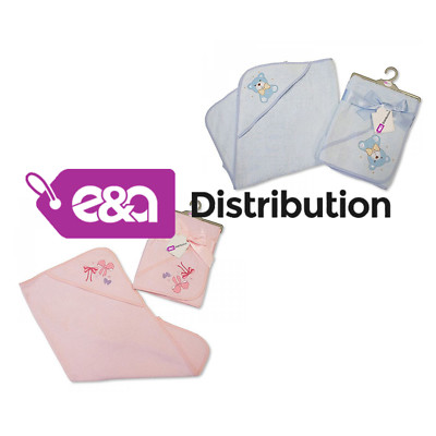 E&A Baby Mädchen Junge weiche Baumwolle Baby Kapuzenhandtuch 0+ Monate - Schleifen & Teddy