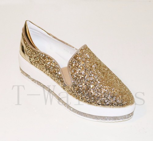gold glitter plimsolls