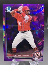 2022 Bowman Chrome Sapphire ROISMAR QUINTANA #BCP-219 Purple SP /25 Nationals
