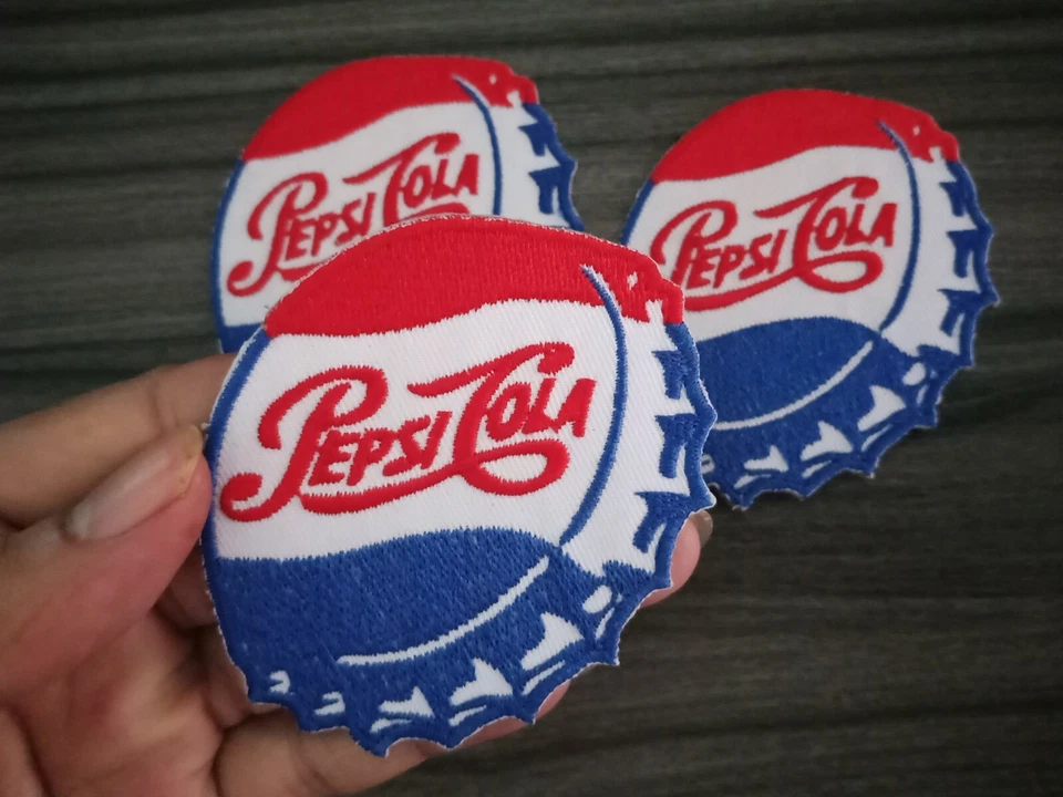 3 pcs Pepsi lid Iron on Patch Embroidered Sew on Jean bag hat shirt Jacket Cloth - Image 2 of 4
