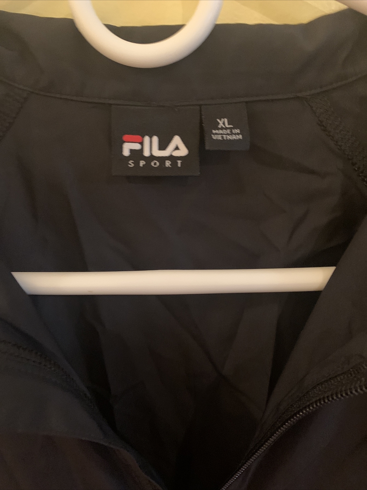 FILA Giacca a vento donna nero verde corsa jogging full zip XL