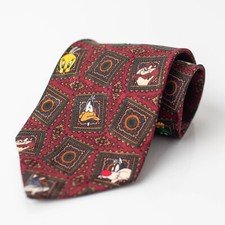 Looney Tunes Mania Men's Silk Neck Tie Bugs Bunny Taz Daffy Duck Tweety Bird
