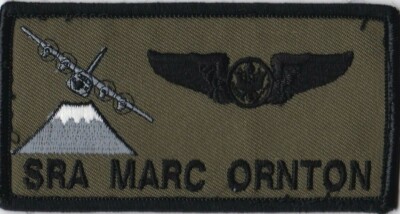 USAF C-130 Volcano Enlisted Aircrew Member SRA Marc Ornton Nametag WingPatch A-5