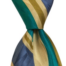 LUCA DELLA TORRE Men's Silk Necktie ITALY Designer Geometric Multicolor EUC Rare