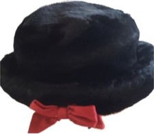 Gymboree Holiday Pictures Line Girl Accessories  Faux Fur Hat Bow Vintage New