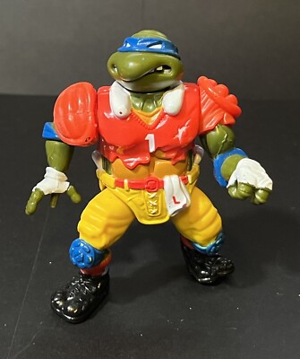 TMNT Vintage 1991 T.D. Tossin  LEO Leonardo Action Figure Playmates Toys 1131