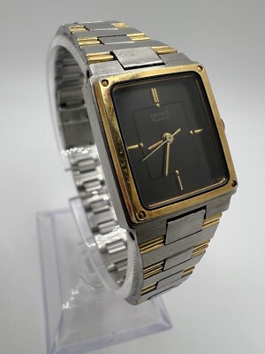 Vintage Seiko Tank Rectangular Watch Silver Gold 20mm Unisex | eBay