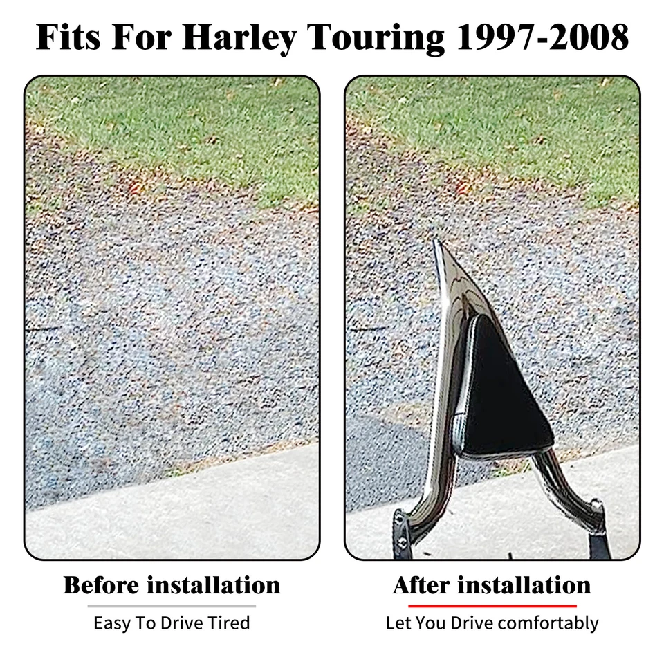 Respaldo desmontable cromado barra Sissy para Harley Touring Electra Road Glide 97-08 Foto 3 de 4