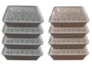 4 x Aufbewahrungskorb Griffe Ablage Kiste Rechteckig Büro Küche mit
