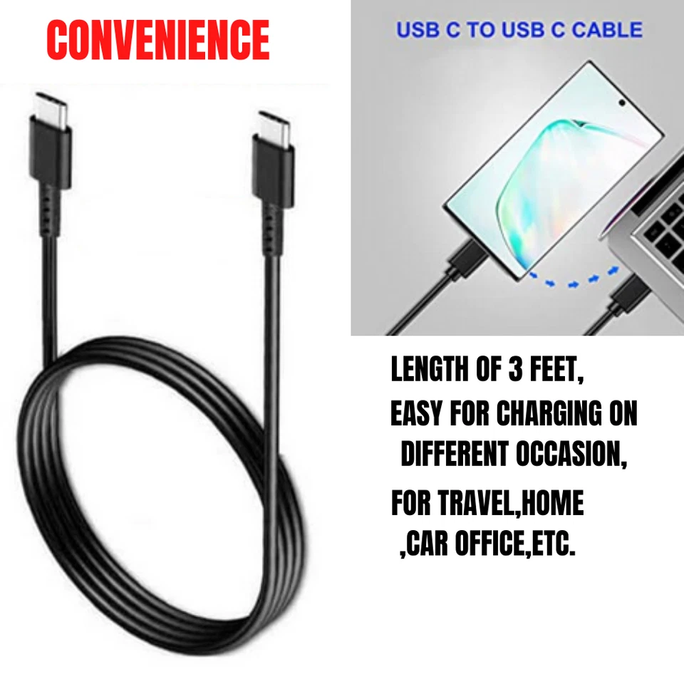 LOTE PD USB-C a Tipo-C Cable para OEM Samsung S10 S20 Cargador Rápido Cable de Carga Foto 4 de 4