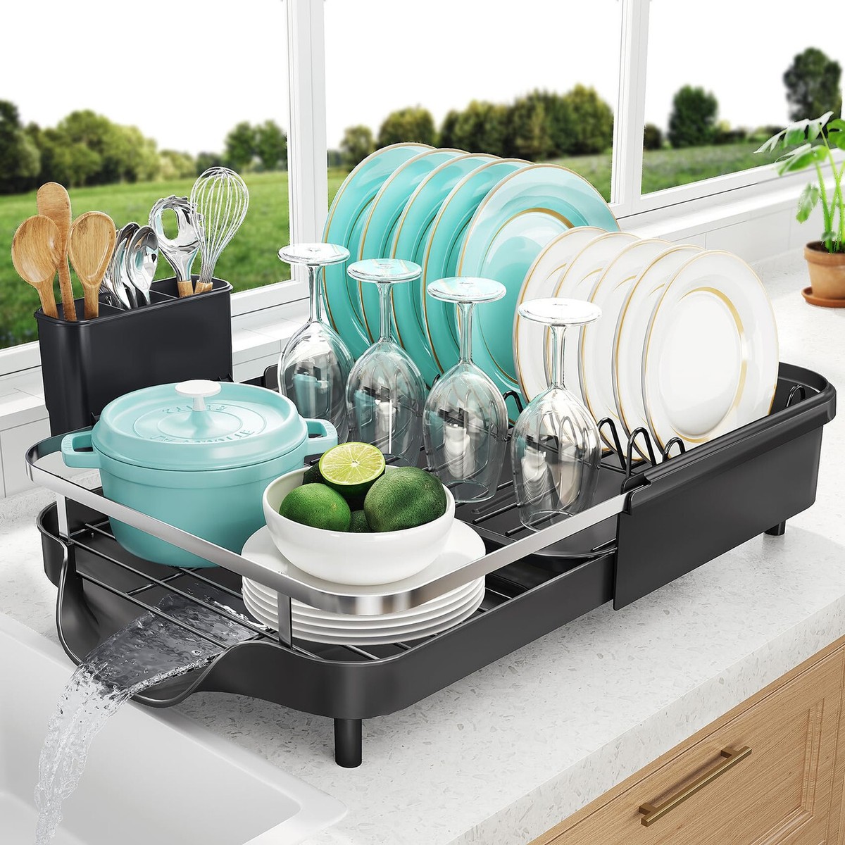 stainless steel dish drying rack small kitchen