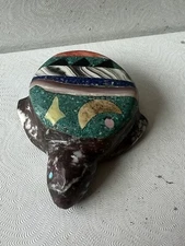 Zuni Turtle Fetish by Jayne Quam *NEW*Travertine Gift Bundle f0725
