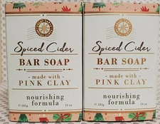 Home & Body Company Soap with Pink Clay  Spiced Cider 2 Bars 10 oz each