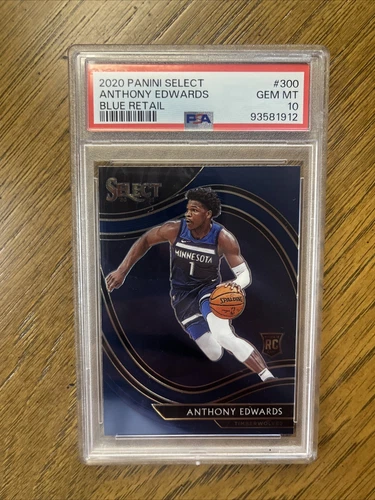 2020 Panini Select Anthony Edwards 300 Courtside Blue Retail PSA 10 Rookie RC
