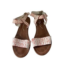 Alice and Olivia Stacey Bendet Red White Sandals Size 38.5