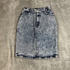 Vintage Jordache Denim Pencil Skirt Womens 25 Acid Wash Made in USA